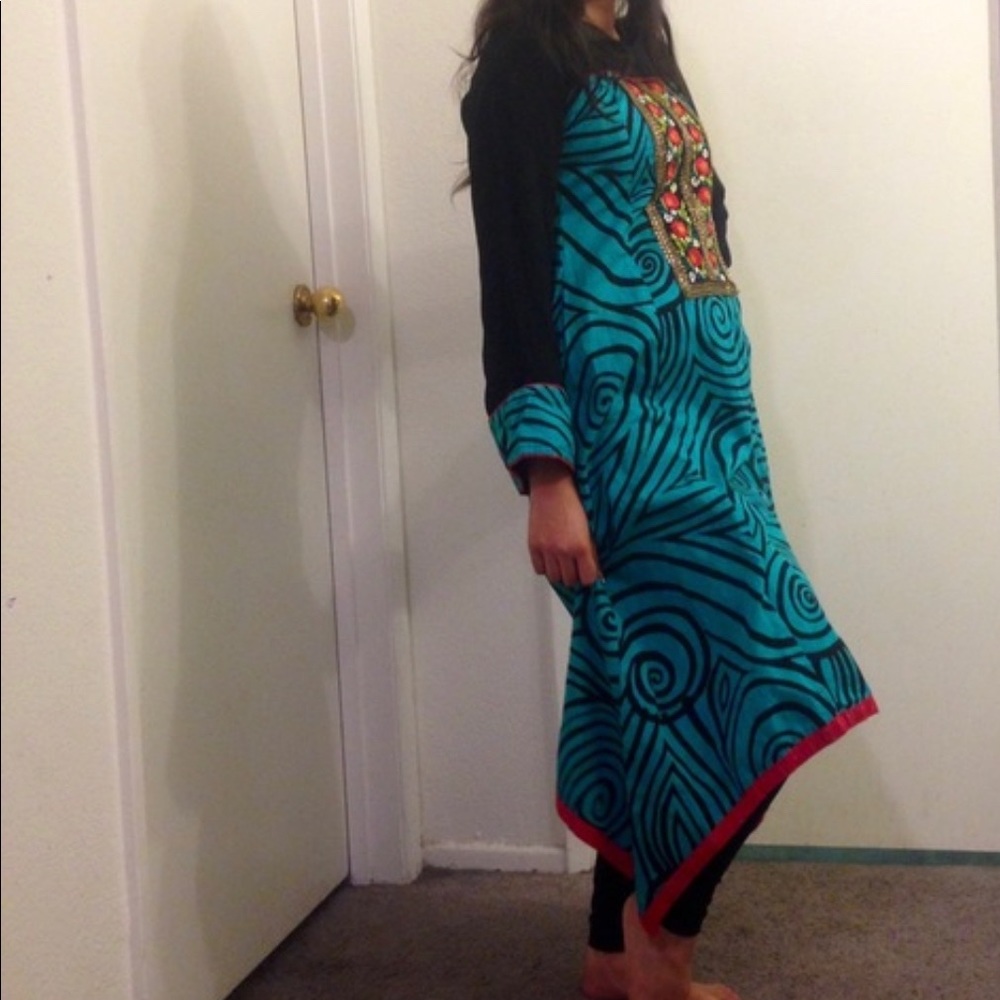 Blue patterned Kurti - Picture 2 of 2